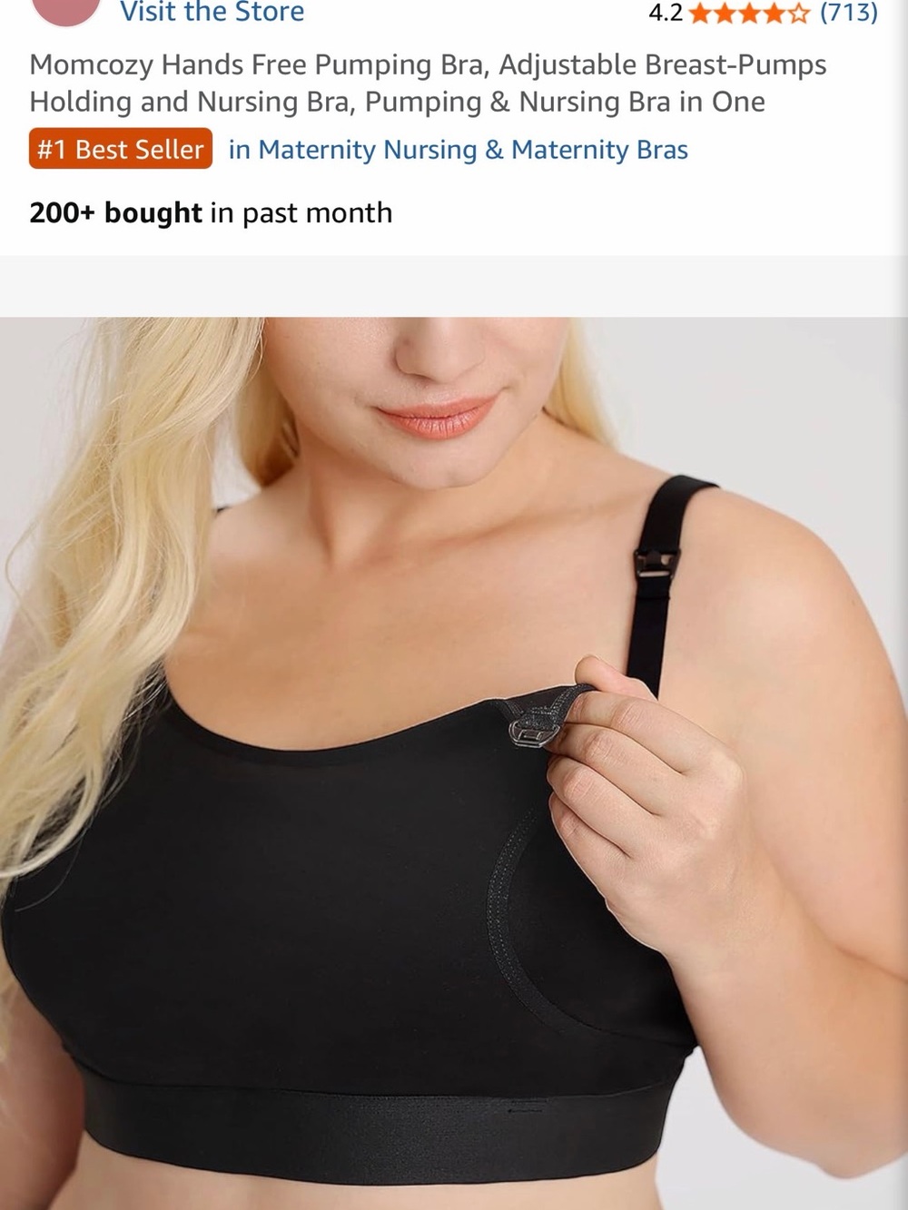 Momcozy Hands-Free Pumping & Nursing Bra - Black